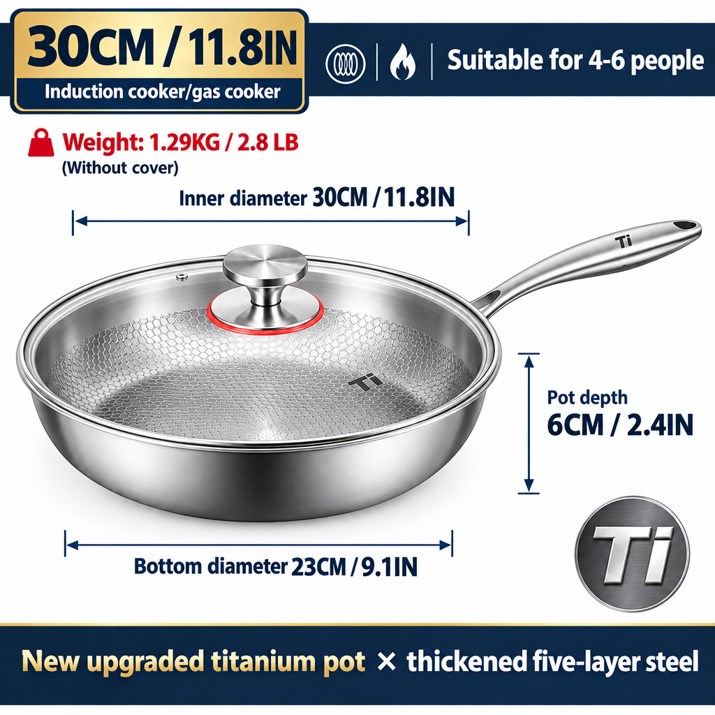Titanium-Coated Non-Stick Frying Pan