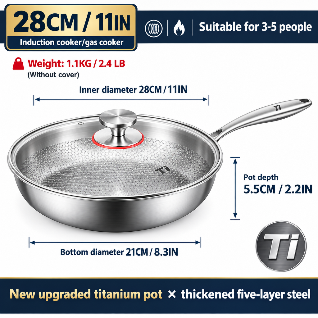 Titanium-Coated Non-Stick Frying Pan
