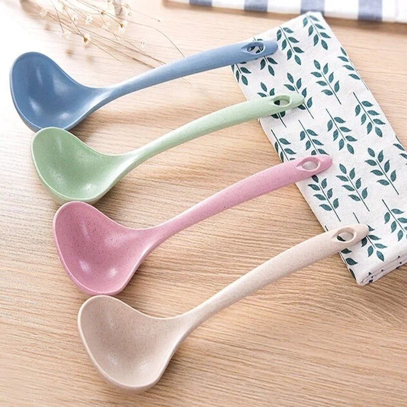 1pcs Wheat Stalk Spoon Tablespoons Household Utensils Spoons Plastic Large Soup Long Porridge Rice DinnerScoop Kitchen Tools