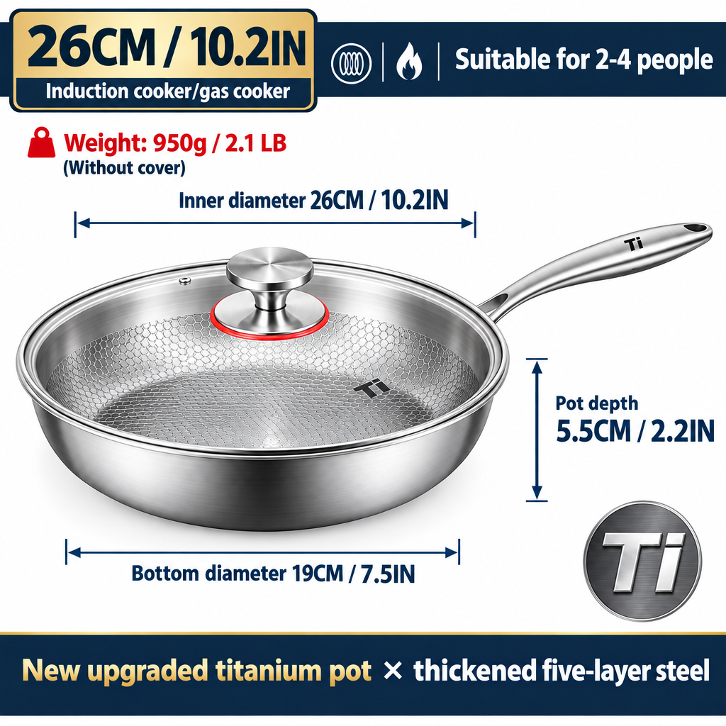 Titanium-Coated Non-Stick Frying Pan