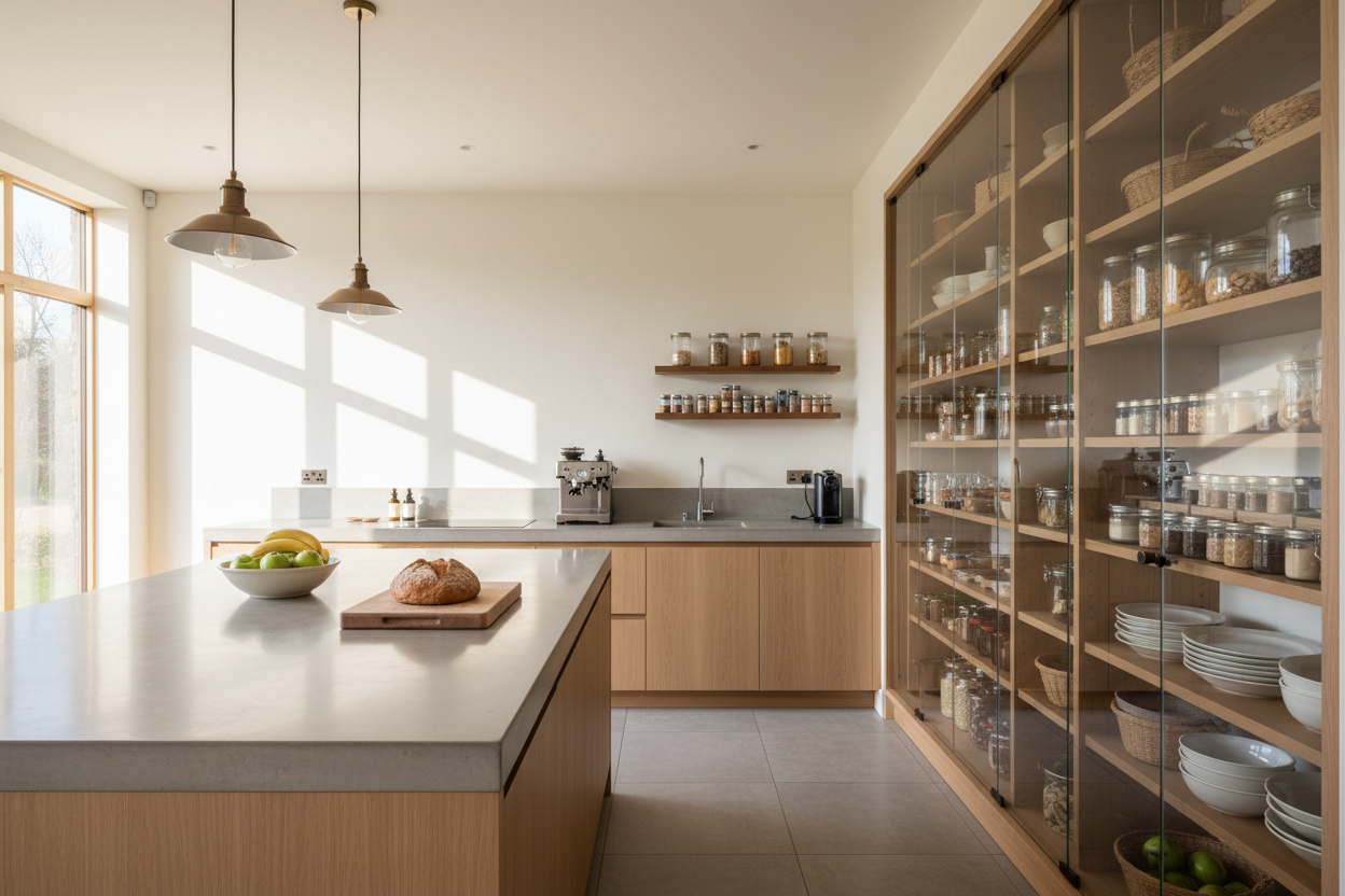 Modern Kitchen with Pantry and Countertop